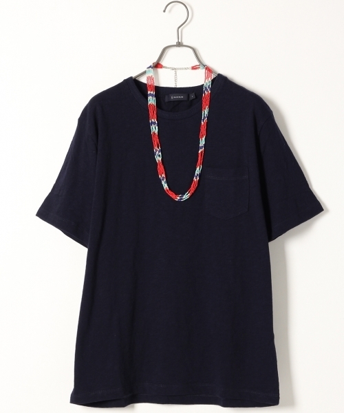 RAGEBLUE（レイジブルー）の「スラブジャガードTシャツ/719254（Tシャツ/カットソー・メンズ・ネイビー/ベージュ/ホワイト/オフホワイト/ブラック/ピンク系その他・LARGE/MEDIUM）」の5枚目の写真