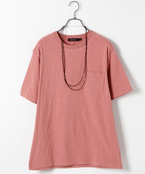 RAGEBLUE（レイジブルー）の「スラブジャガードTシャツ/719254（Tシャツ/カットソー・メンズ・ネイビー/ベージュ/ホワイト/オフホワイト/ブラック/ピンク系その他・LARGE/MEDIUM）」の6枚目の写真