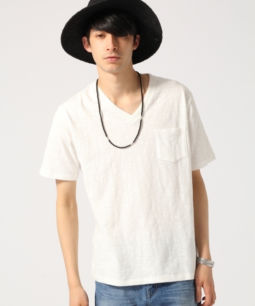 RAGEBLUE（レイジブルー）の「スラブジャガードTシャツ/719254（Tシャツ/カットソー・メンズ・ネイビー/ベージュ/ホワイト/オフホワイト/ブラック/ピンク系その他・LARGE/MEDIUM）」の19枚目の写真