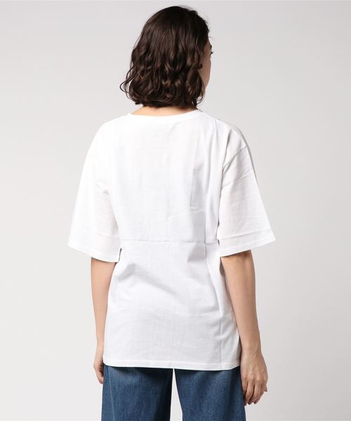 EGOIST（エゴイスト）の「フロントスリットルーズトップ（Tシャツ/カットソー・レディース・ホワイト/ブラック/カーキ/グレー・FREE）」の7枚目の写真