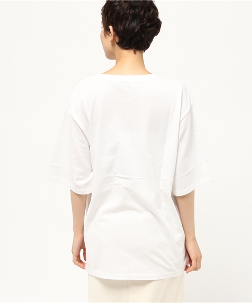 EGOIST（エゴイスト）の「フロントスリットルーズトップ（Tシャツ/カットソー・レディース・ホワイト/ブラック/カーキ/グレー・FREE）」の8枚目の写真