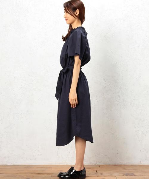 green label relaxing（グリーンレーベルリラクシング）の「KF C OFF/S ワンピース◆（ワンピース・レディース・ネイビー/ブラウン・FREE）」の5枚目の写真