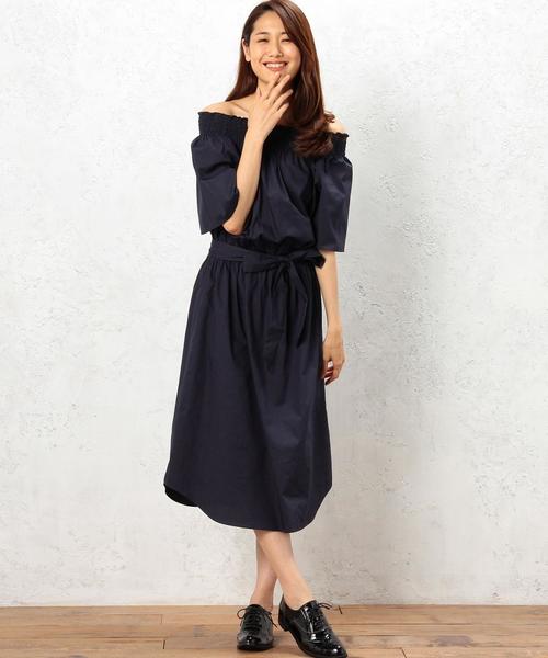 green label relaxing（グリーンレーベルリラクシング）の「KF C OFF/S ワンピース◆（ワンピース・レディース・ネイビー/ブラウン・FREE）」の15枚目の写真