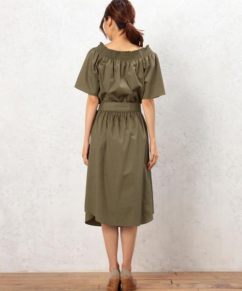 green label relaxing（グリーンレーベルリラクシング）の「KF C OFF/S ワンピース◆（ワンピース・レディース・ネイビー/ブラウン・FREE）」の8枚目の写真