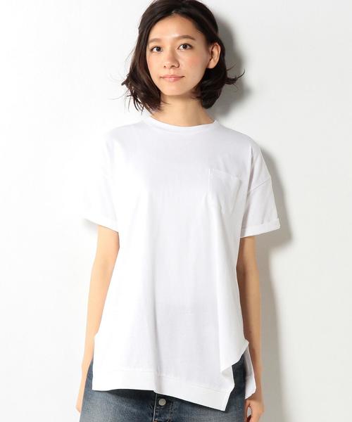 coen（コーエン）の「アシンメトリープルオーバー（Tシャツ/カットソー・レディース・オフホワイト/グレー・FREE）」の4枚目の写真