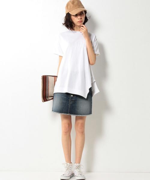 coen（コーエン）の「アシンメトリープルオーバー（Tシャツ/カットソー・レディース・オフホワイト/グレー・FREE）」の6枚目の写真