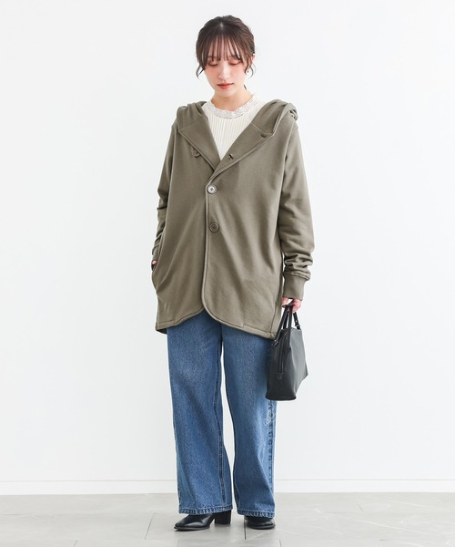 n'OrLABEL(ノアールレーベル)の「『洗練フード付きデザインジャケット』(パーカー・レディース・ネイビー/ブラック/カーキ/チャコールグレー・2/1)」の20枚目の写真