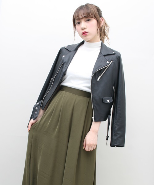 PUNYUS（プニュズ）の「ダブルライダースジャケット（ライダースジャケット・レディース・ブラック・4/1/3/2）」の6枚目の写真