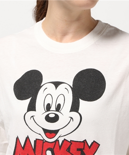 MOUSSY（マウジー）の「MICKEY'S FACE TSJ（Tシャツ/カットソー・レディース・トップグレー/ホワイト/ライトブラック・FREE）」の7枚目の写真