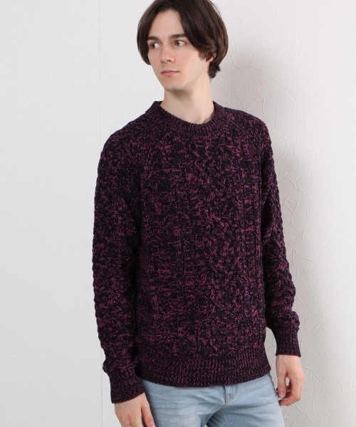 GLOBAL WORK（グローバルワーク）の「３ゲージケーブルニットプルオーバー/719623（ニット/セーター・メンズ・ベージュ/ネイビー/ダークグレー/ライトピンク/ホワイト/グリーン・SMALL/LARGE/X-LARGE/MEDIUM）」の6枚目の写真