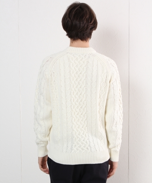 GLOBAL WORK（グローバルワーク）の「３ゲージケーブルニットプルオーバー/719623（ニット/セーター・メンズ・ベージュ/ネイビー/ダークグレー/ライトピンク/ホワイト/グリーン・SMALL/LARGE/X-LARGE/MEDIUM）」の8枚目の写真