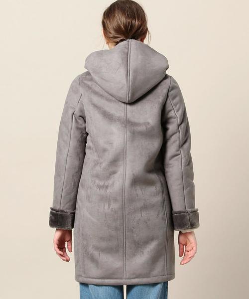 BEAUTY&YOUTH UNITED ARROWS(ビューティーアンドユースユナイテッドアローズ)の「BY フェイクムートン フードロングコート◆(その他アウター・レディース・ネイビー/ダークグレー・SMALL/MEDIUM)」の3枚目の写真