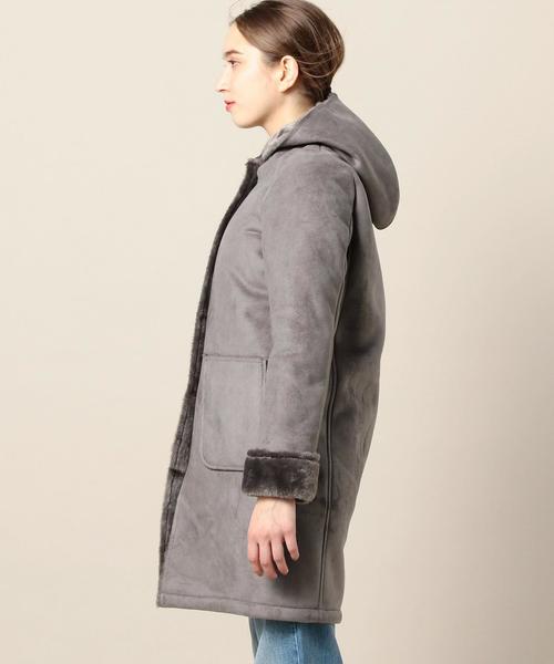 BEAUTY&YOUTH UNITED ARROWS(ビューティーアンドユースユナイテッドアローズ)の「BY フェイクムートン フードロングコート◆(その他アウター・レディース・ネイビー/ダークグレー・SMALL/MEDIUM)」の5枚目の写真
