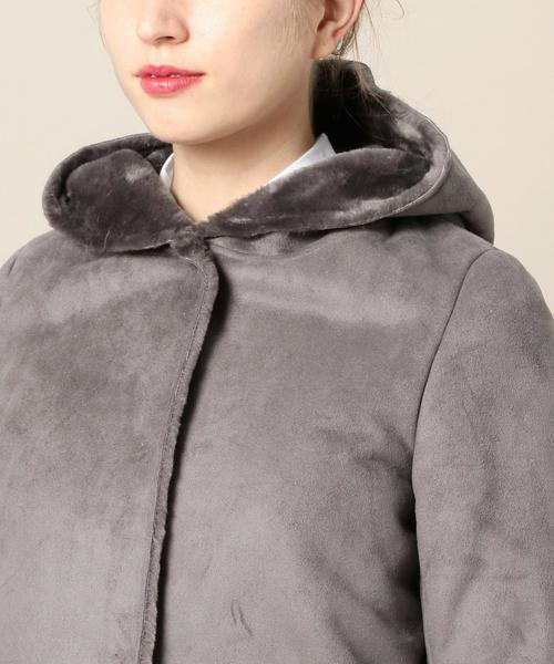BEAUTY&YOUTH UNITED ARROWS(ビューティーアンドユースユナイテッドアローズ)の「BY フェイクムートン フードロングコート◆(その他アウター・レディース・ネイビー/ダークグレー・SMALL/MEDIUM)」の7枚目の写真