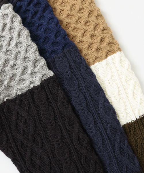 URBAN RESEARCH（アーバンリサーチ）の「UR 編地MIXパネルカラーC/Nニット（ニット/セーター・メンズ・チャコールグレー/ネイビー/ブラウン・LARGE/MEDIUM）」の19枚目の写真