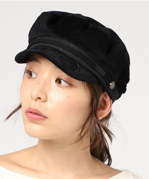 MOUSSY（マウジー）の「CORDUROY MARINE CAP（キャスケット・レディース・キャメル/ブラック・FREE）」の2枚目の写真