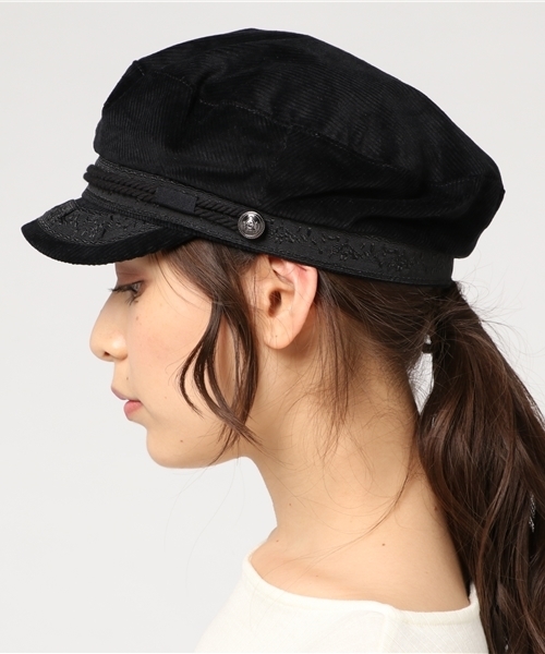 MOUSSY（マウジー）の「CORDUROY MARINE CAP（キャスケット・レディース・キャメル/ブラック・FREE）」の3枚目の写真