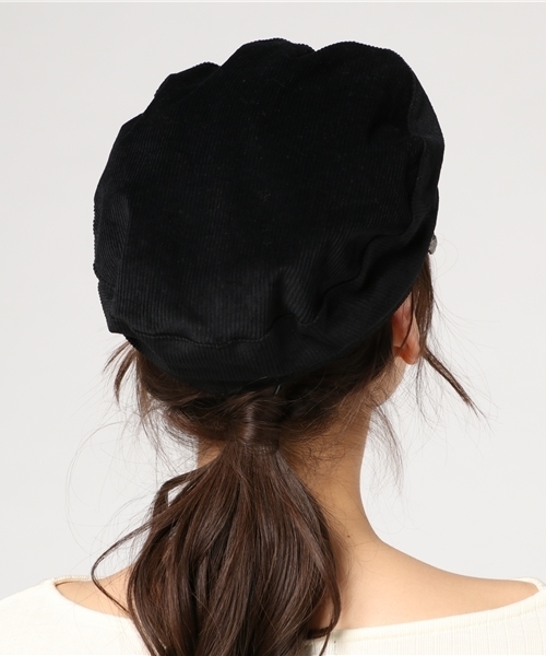 MOUSSY（マウジー）の「CORDUROY MARINE CAP（キャスケット・レディース・キャメル/ブラック・FREE）」の4枚目の写真