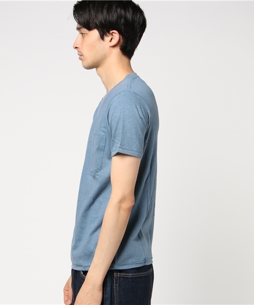 A VONTADE（アボンタージ）の「【A VONTADE】ア ボンタージ/ TUBE NEPPED COTTON POKET（Tシャツ/カットソー・メンズ・その他/ブルー・SMALL）」の3枚目の写真