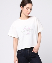 袖口折り返しプリントTEE