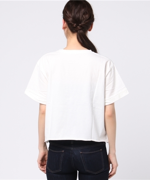 archives（アルシーヴ）の「袖口折り返しプリントTEE（Tシャツ/カットソー・レディース・オフホワイト/ブラック/シルバーグレー・MEDIUM）」の6枚目の写真