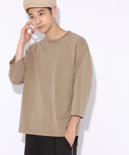 niko and...(ニコアンド)の「ピグメント7分袖プルオーバー【niko and ...】(Tシャツ/カットソー・メンズ・レッド/ブラック/オフホワイト/モカ/イエロー/キャメル・LARGE/MEDIUM)」の5枚目の写真