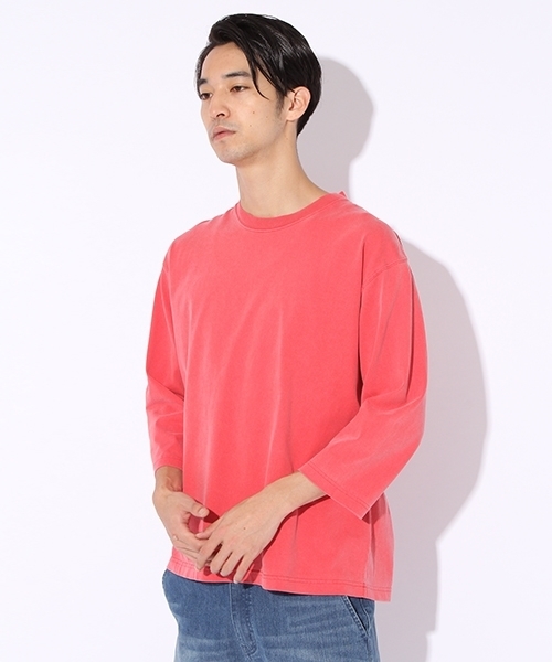 niko and...(ニコアンド)の「ピグメント7分袖プルオーバー【niko and ...】(Tシャツ/カットソー・メンズ・レッド/ブラック/オフホワイト/モカ/イエロー/キャメル・LARGE/MEDIUM)」の6枚目の写真