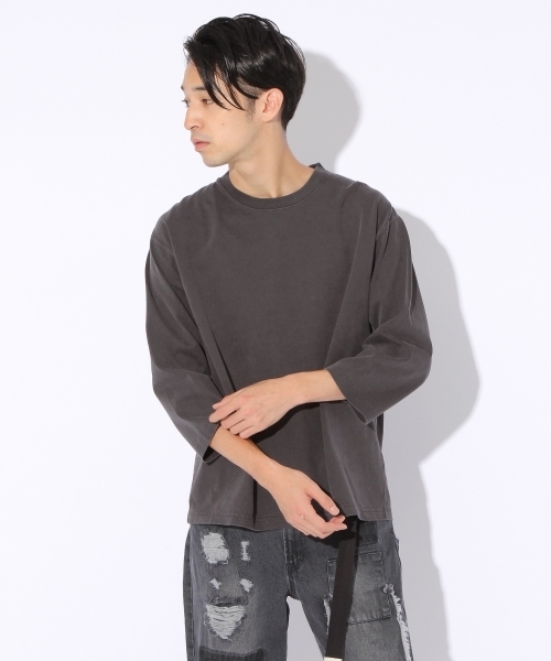 niko and...(ニコアンド)の「ピグメント7分袖プルオーバー【niko and ...】(Tシャツ/カットソー・メンズ・レッド/ブラック/オフホワイト/モカ/イエロー/キャメル・LARGE/MEDIUM)」の3枚目の写真