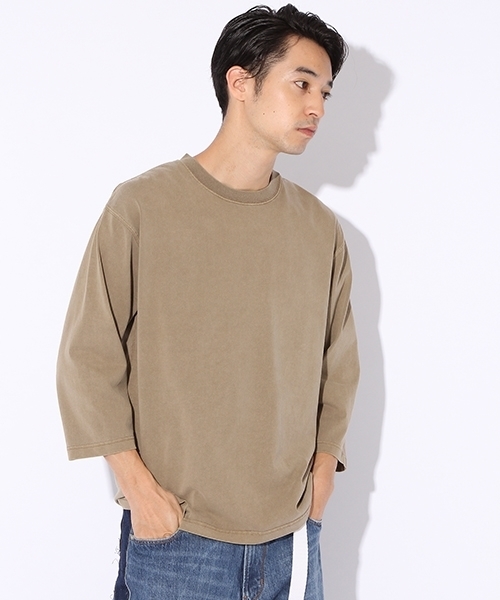 niko and...(ニコアンド)の「ピグメント7分袖プルオーバー【niko and ...】(Tシャツ/カットソー・メンズ・レッド/ブラック/オフホワイト/モカ/イエロー/キャメル・LARGE/MEDIUM)」の4枚目の写真