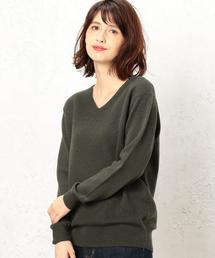 green label relaxing | KF ウールカシミヤ カタアゼxテンジク Vネック ニット(ニット/セーター)