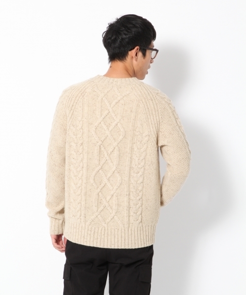 GLOBAL WORK（グローバルワーク）の「3ゲージケーブルニットプルオーバー/776051（ニット/セーター・メンズ・ホワイト/ダークブラウン/ライトグレー/グレー/ネイビー/ベージュ/レッド・SMALL/MEDIUM/LARGE/X-LARGE）」の15枚目の写真