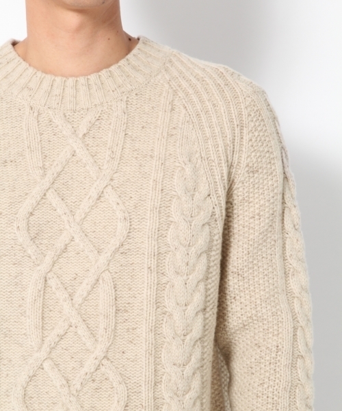 GLOBAL WORK（グローバルワーク）の「3ゲージケーブルニットプルオーバー/776051（ニット/セーター・メンズ・ホワイト/ダークブラウン/ライトグレー/グレー/ネイビー/ベージュ/レッド・SMALL/MEDIUM/LARGE/X-LARGE）」の16枚目の写真