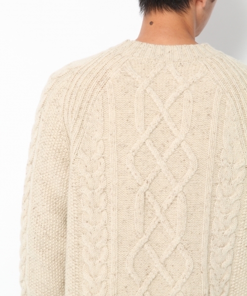 GLOBAL WORK（グローバルワーク）の「3ゲージケーブルニットプルオーバー/776051（ニット/セーター・メンズ・ホワイト/ダークブラウン/ライトグレー/グレー/ネイビー/ベージュ/レッド・SMALL/MEDIUM/LARGE/X-LARGE）」の20枚目の写真