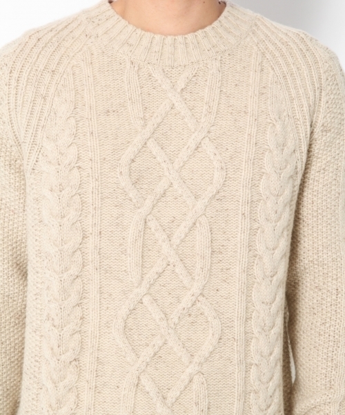 GLOBAL WORK（グローバルワーク）の「3ゲージケーブルニットプルオーバー/776051（ニット/セーター・メンズ・ホワイト/ダークブラウン/ライトグレー/グレー/ネイビー/ベージュ/レッド・SMALL/MEDIUM/LARGE/X-LARGE）」の22枚目の写真