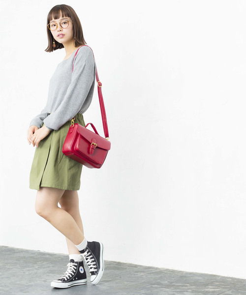 WEGO（ウィゴー）の「WEGO/チノベルト付きラップミニスカート（スカート・レディース・カーキ/ベージュ/ブラック・LARGE/MEDIUM）」の6枚目の写真