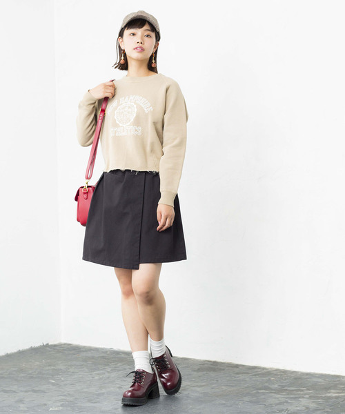 WEGO（ウィゴー）の「WEGO/チノベルト付きラップミニスカート（スカート・レディース・カーキ/ベージュ/ブラック・LARGE/MEDIUM）」の10枚目の写真