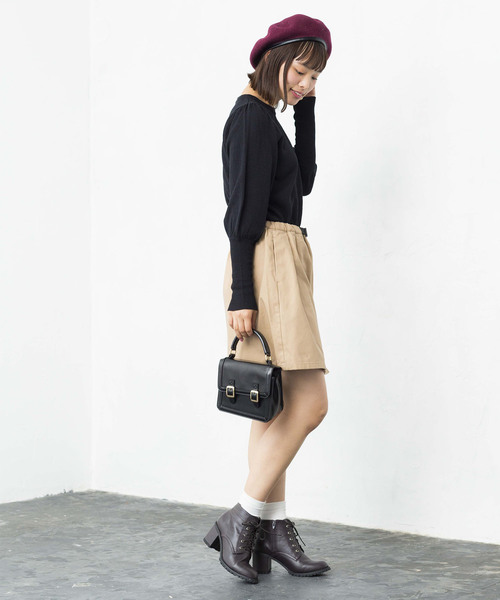 WEGO（ウィゴー）の「WEGO/チノベルト付きラップミニスカート（スカート・レディース・カーキ/ベージュ/ブラック・LARGE/MEDIUM）」の13枚目の写真