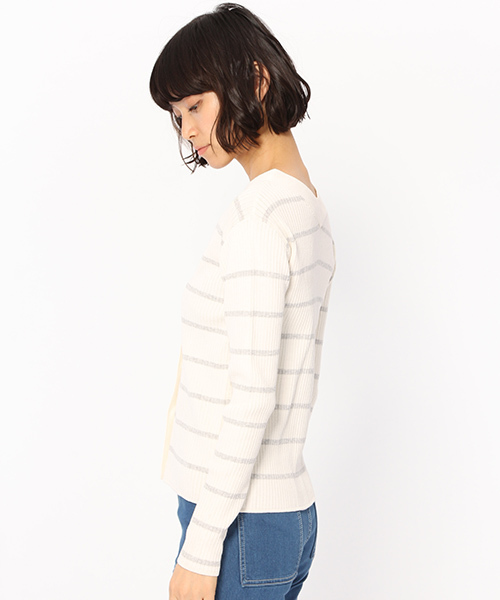 LAKOLE(ラコレ)の「【マシーンウォッシャブル】2WAYリブVネックカーディガン / LAKOLE(カーディガン/ボレロ・レディース・ライトグレー/ライトブルー/グレー/アイボリー・SMALL/MEDIUM)」の15枚目の写真