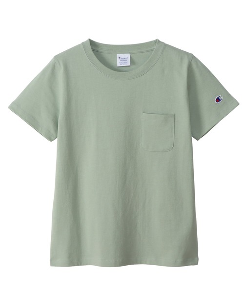 Champion(チャンピオン)の「【Champion/チャンピオン】レディース ポケットTシャツ(Tシャツ/カットソー・レディース・ブラック/ホワイト/グリーン系その他/ネイビー/グレー/オレンジ系その他3/バイオレット/サンドベージュ/スモーキーグリーン系1/スカイブルー・MEDIUM/LARGE)」の6枚目の写真