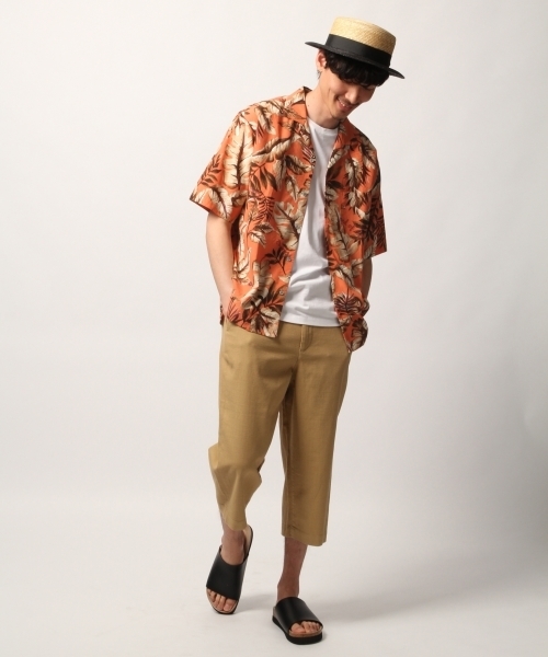 GLOBAL WORK(グローバルワーク)の「アロハシャツ半袖/787928(シャツ/ブラウス・メンズ・ライトベージュ/ピンク系その他/オフホワイト/スカイブルー・MEDIUM/SMALL/LARGE)」の6枚目の写真