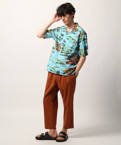 GLOBAL WORK(グローバルワーク)の「アロハシャツ半袖/787928(シャツ/ブラウス・メンズ・ライトベージュ/ピンク系その他/オフホワイト/スカイブルー・MEDIUM/SMALL/LARGE)」の8枚目の写真