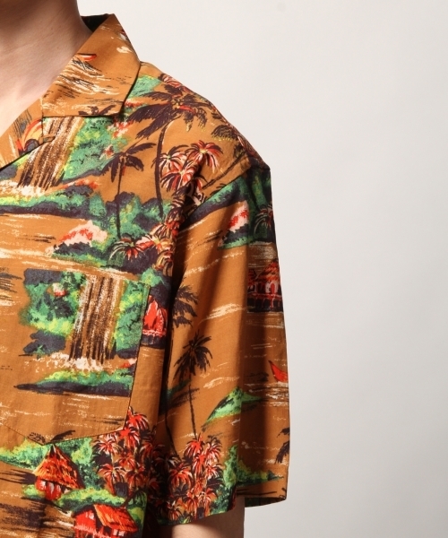 GLOBAL WORK(グローバルワーク)の「アロハシャツ半袖/787928(シャツ/ブラウス・メンズ・ライトベージュ/ピンク系その他/オフホワイト/スカイブルー・MEDIUM/SMALL/LARGE)」の16枚目の写真