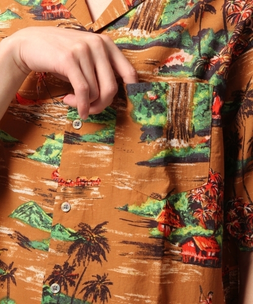 GLOBAL WORK(グローバルワーク)の「アロハシャツ半袖/787928(シャツ/ブラウス・メンズ・ライトベージュ/ピンク系その他/オフホワイト/スカイブルー・MEDIUM/SMALL/LARGE)」の17枚目の写真