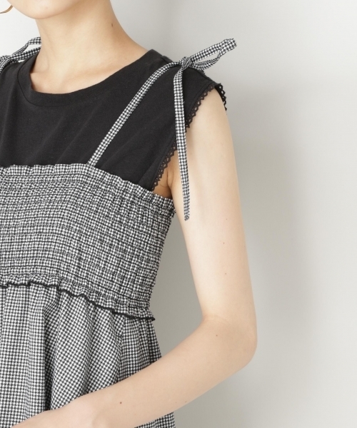 LOWRYS FARM(ローリーズファーム)の「ギンガムHWサロペット 796641(サロペット/オーバーオール・レディース・ブラック/ブルー・MEDIUM/LARGE)」の12枚目の写真