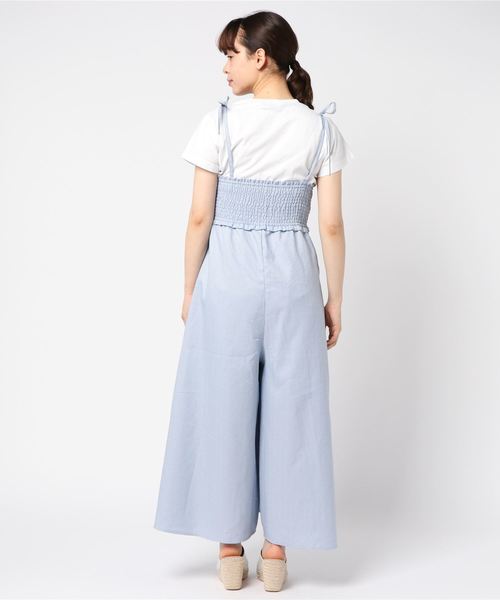 LOWRYS FARM(ローリーズファーム)の「ギンガムHWサロペット 796641(サロペット/オーバーオール・レディース・ブラック/ブルー・MEDIUM/LARGE)」の4枚目の写真