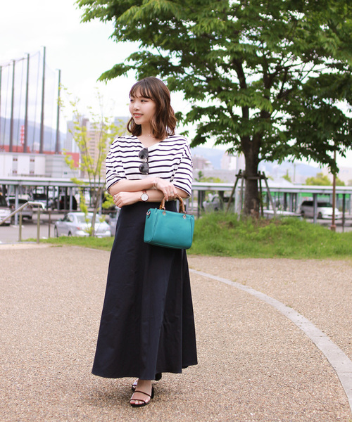 KOBE LETTUCE（コウベレタス）の「コットン100%ドロップショルダーボーダー半袖カットソー/Tシャツ/レディース[C3288]神戸レタス（Tシャツ/カットソー・レディース・ブラック系その他3/ブルー系その他/ブラック系その他/グレー系その他/ブルー系その他3/レッド系その他/ベージュ系その他/ブラック系その他2/ブルー系その他2・FREE）」の13枚目の写真