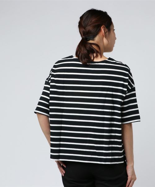 KOBE LETTUCE（コウベレタス）の「コットン100%ドロップショルダーボーダー半袖カットソー/Tシャツ/レディース[C3288]神戸レタス（Tシャツ/カットソー・レディース・ブラック系その他3/ブルー系その他/ブラック系その他/グレー系その他/ブルー系その他3/レッド系その他/ベージュ系その他/ブラック系その他2/ブルー系その他2・FREE）」の21枚目の写真