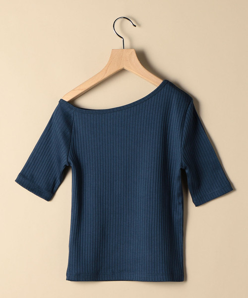 BEAUTY&YOUTH UNITED ARROWS(ビューティーアンドユースユナイテッドアローズ)の「BY コットンリブワンショルダーカットソー ◆(Tシャツ/カットソー・レディース・ブラック/コバルトブルー/ブラウン・FREE)」の5枚目の写真