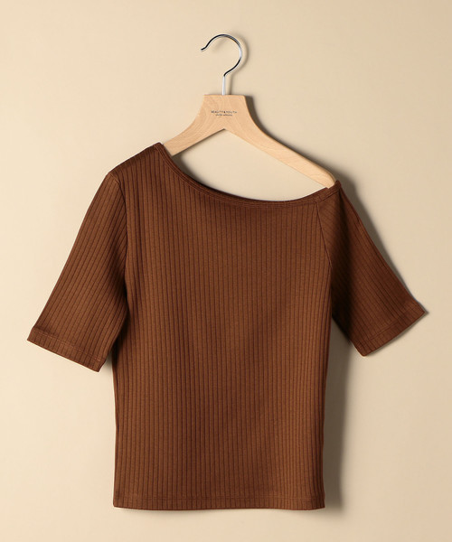 BEAUTY&YOUTH UNITED ARROWS(ビューティーアンドユースユナイテッドアローズ)の「BY コットンリブワンショルダーカットソー ◆(Tシャツ/カットソー・レディース・ブラック/コバルトブルー/ブラウン・FREE)」の7枚目の写真