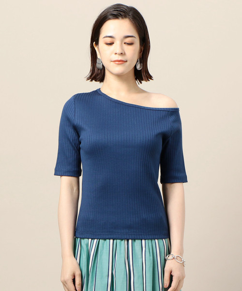 BEAUTY&YOUTH UNITED ARROWS(ビューティーアンドユースユナイテッドアローズ)の「BY コットンリブワンショルダーカットソー ◆(Tシャツ/カットソー・レディース・ブラック/コバルトブルー/ブラウン・FREE)」の9枚目の写真